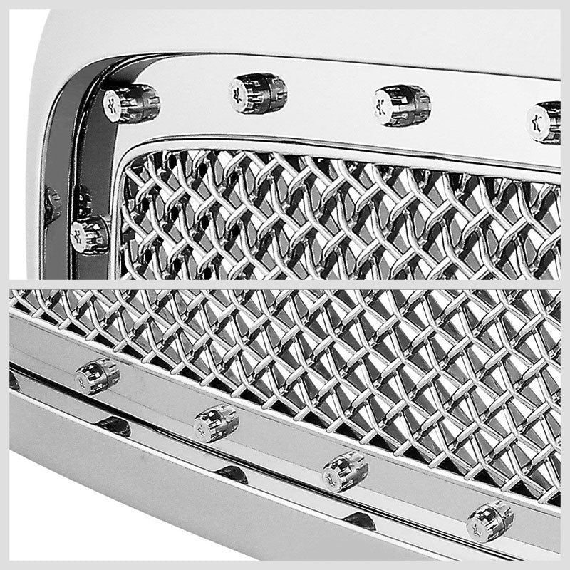 Chrome Rivet Diamond Mesh Style Front Replacement Grille For 06-09 Ram 2500/3500