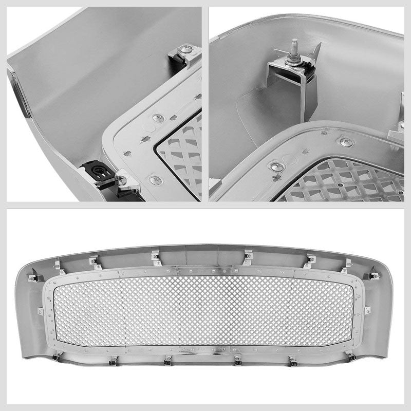 Chrome Rivet Diamond Mesh Style Front Replacement Grille For 06-09 Ram 2500/3500