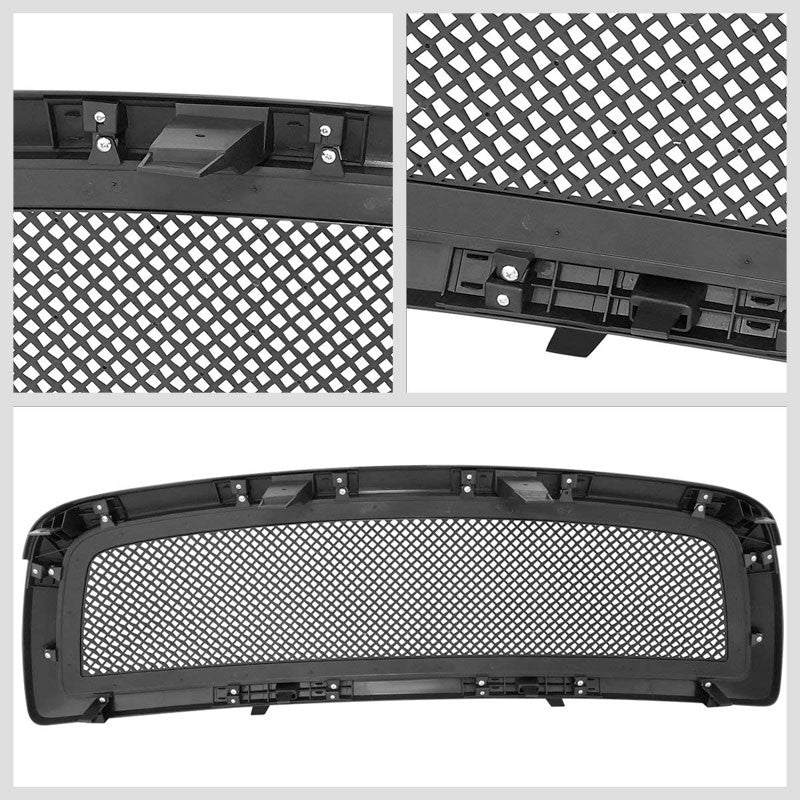 Black Matte Diamond Mesh Style Front Replacement Grille For 09-12 Dodge Ram 1500