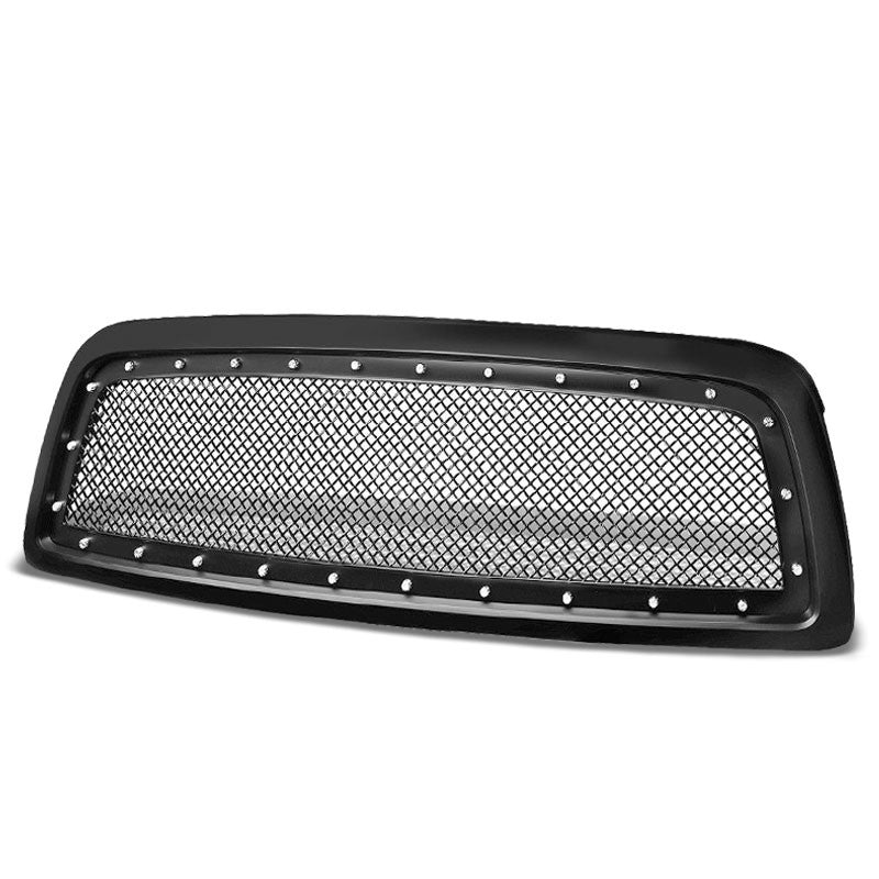 Black Matte Diamond Mesh Style Front Grille For 09-12 Dodge Ram 1500 V6/V8