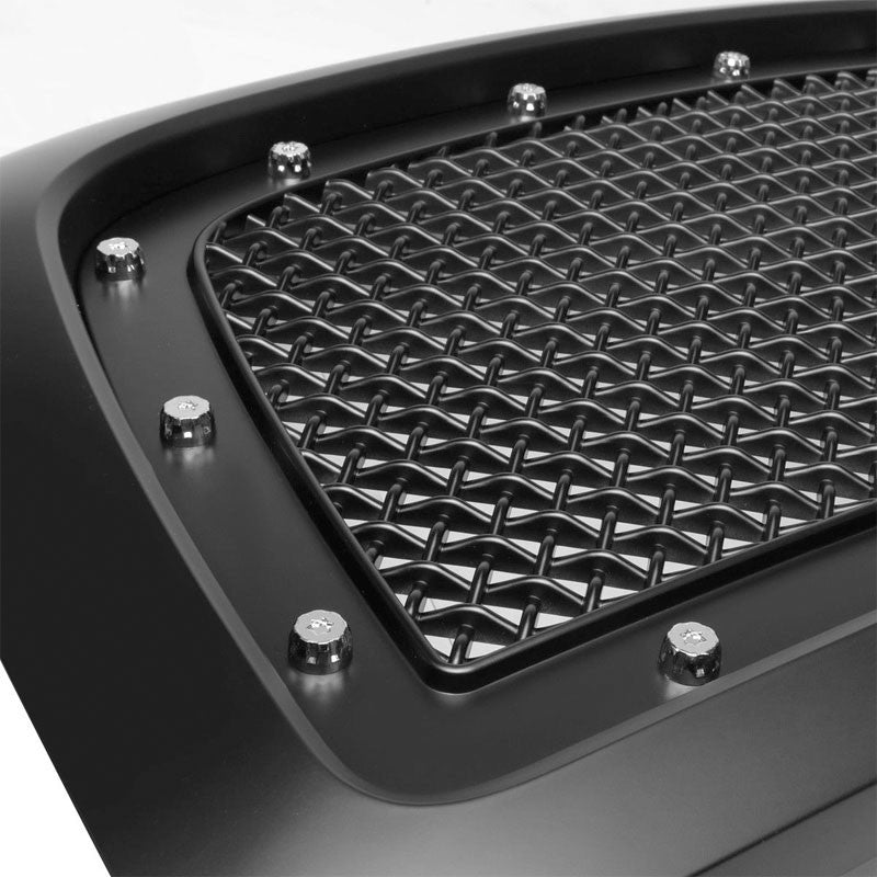 Black Glossy Diamond Mesh Front Grille For 09-12 Dodge Ram 1500 V6/V8