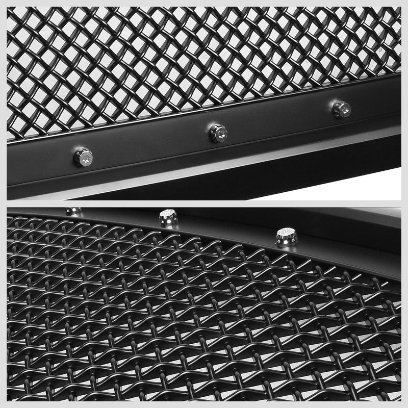 Black Glossy Diamond Mesh Front Grille For 09-12 Dodge Ram 1500 V6/V8