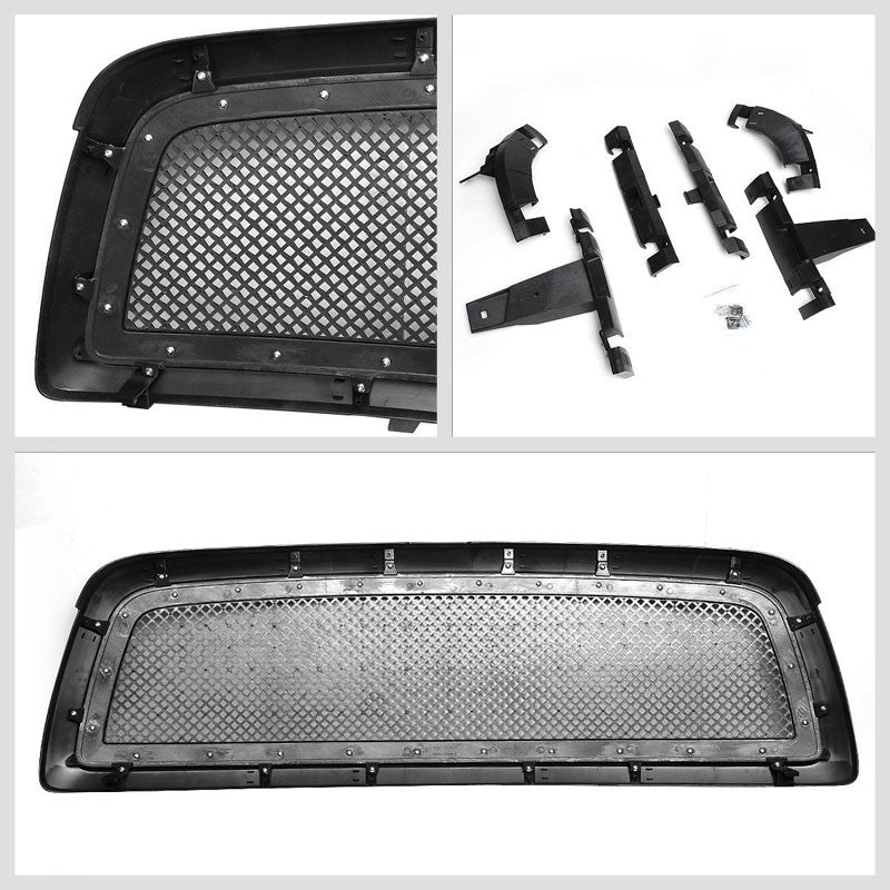 Black Glossy Diamond Mesh Front Grille For 09-12 Dodge Ram 1500 V6/V8
