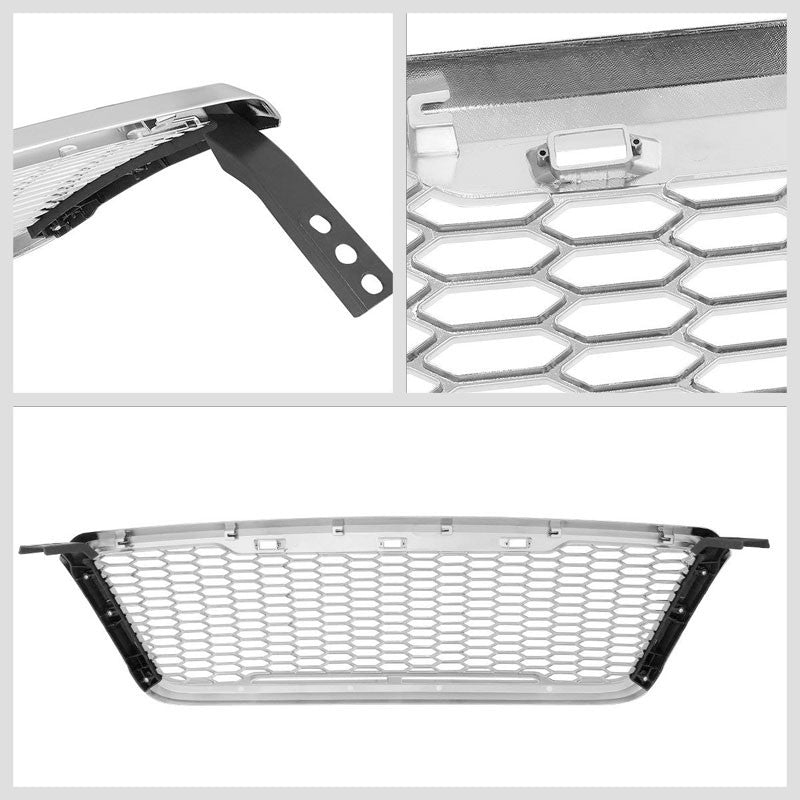 Chrome Honeycomb Mesh Style Front Grille+Running Light For 04-08 Ford F-150 SOHC