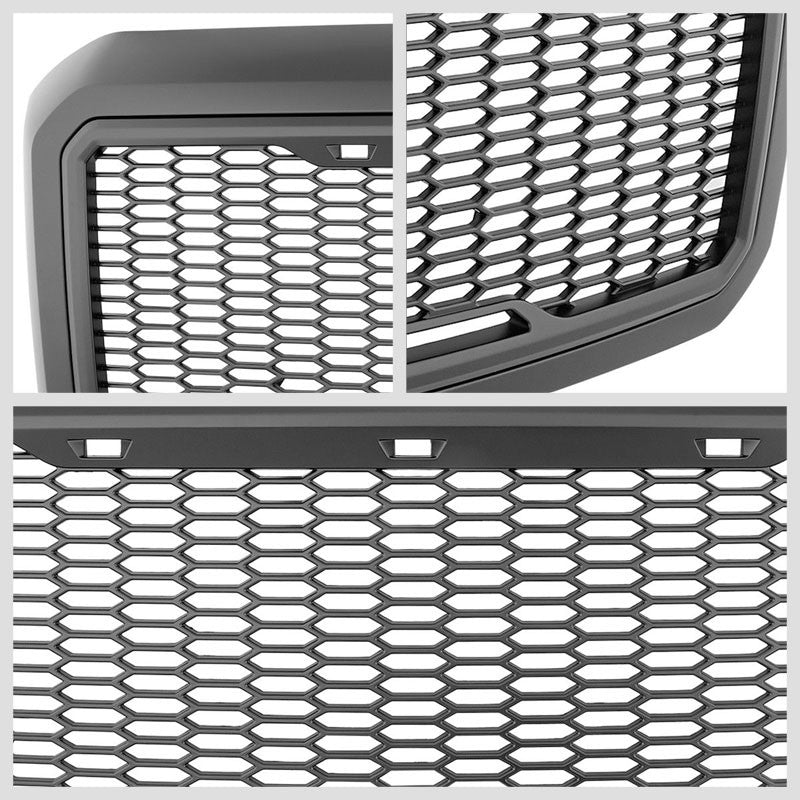 Black Honeycomb Mesh Front Grille+Running Light For 11-16 Ford F-250 Super Duty