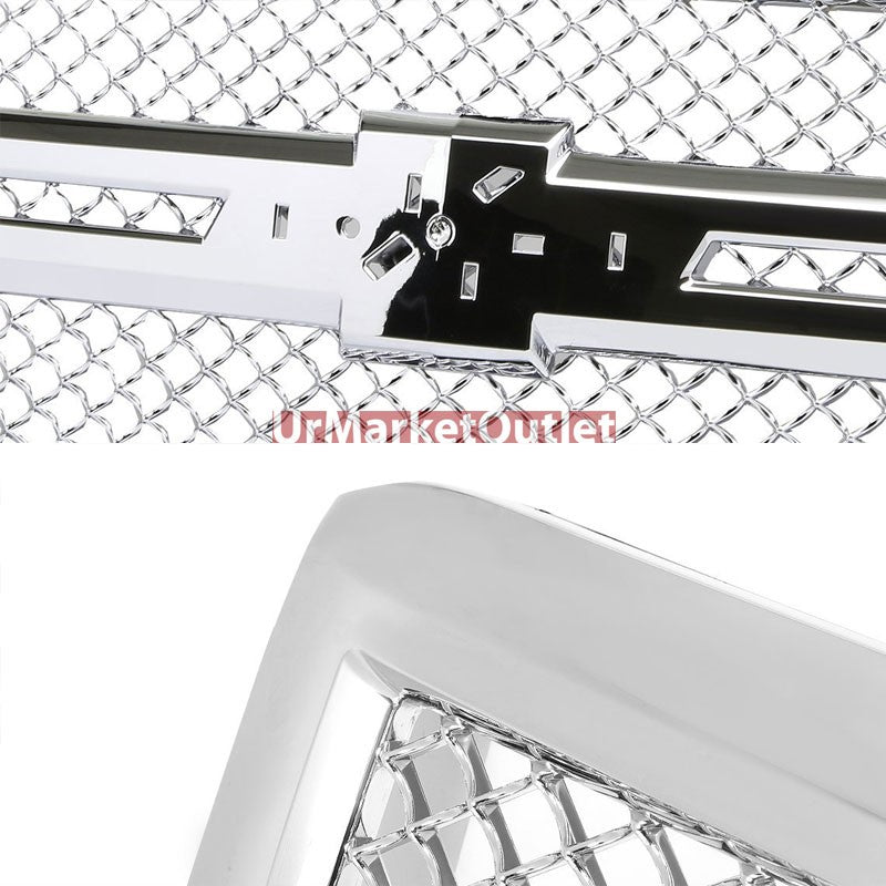 Chrome Diamond Mesh Style Replacement Grille For Chevrolet 14-15 Silverado 1500