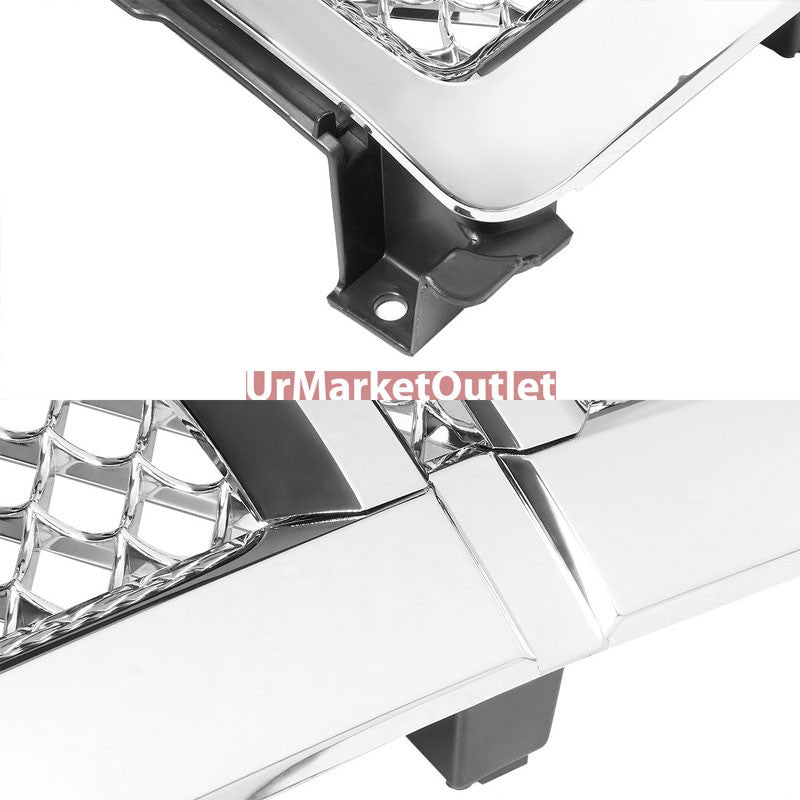 Chrome Diamond Mesh Style Replacement Grille For Chevrolet 14-15 Silverado 1500