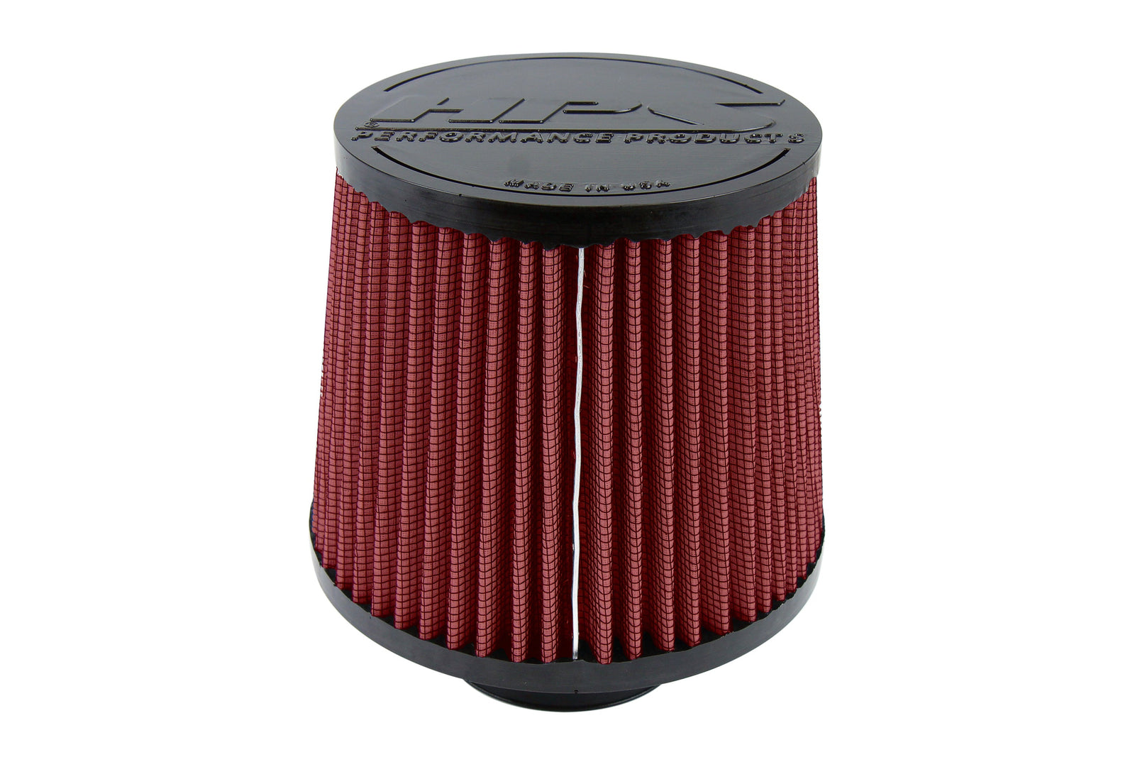 HPS 2.5" Universal Round Intake Air Filter Red [6.5" L, 6" Base] HPS-4274-RED