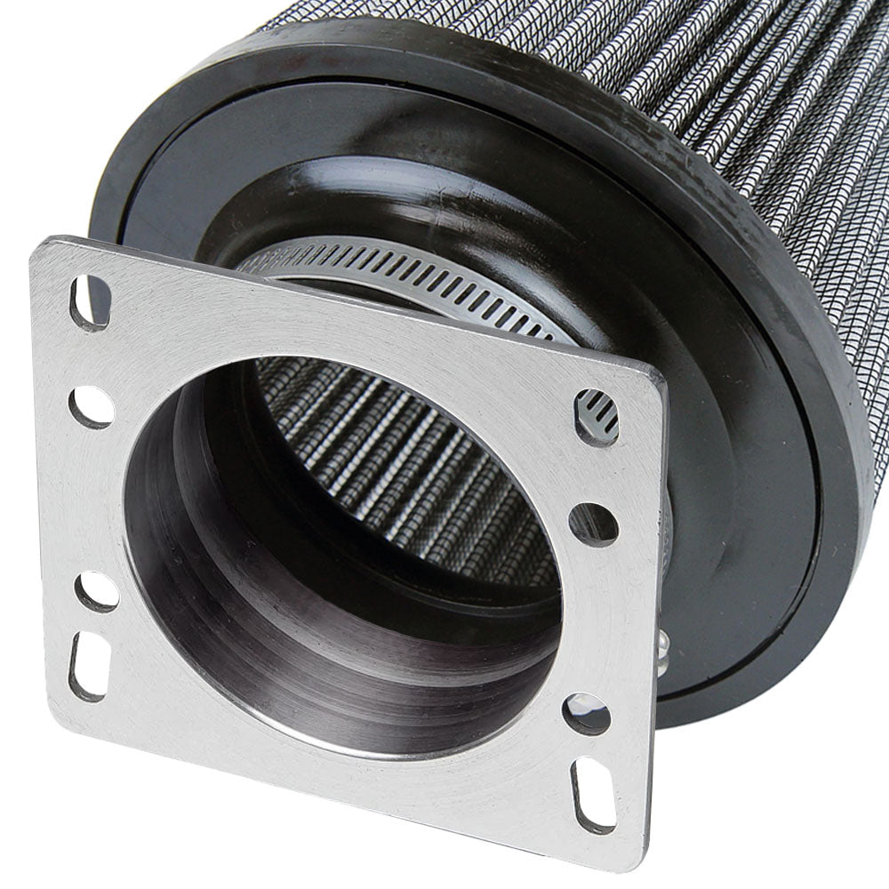 HPS 3" Universal Round Intake Air Filter 6.5" Length HPS-4276 + 3" MAF Adapter