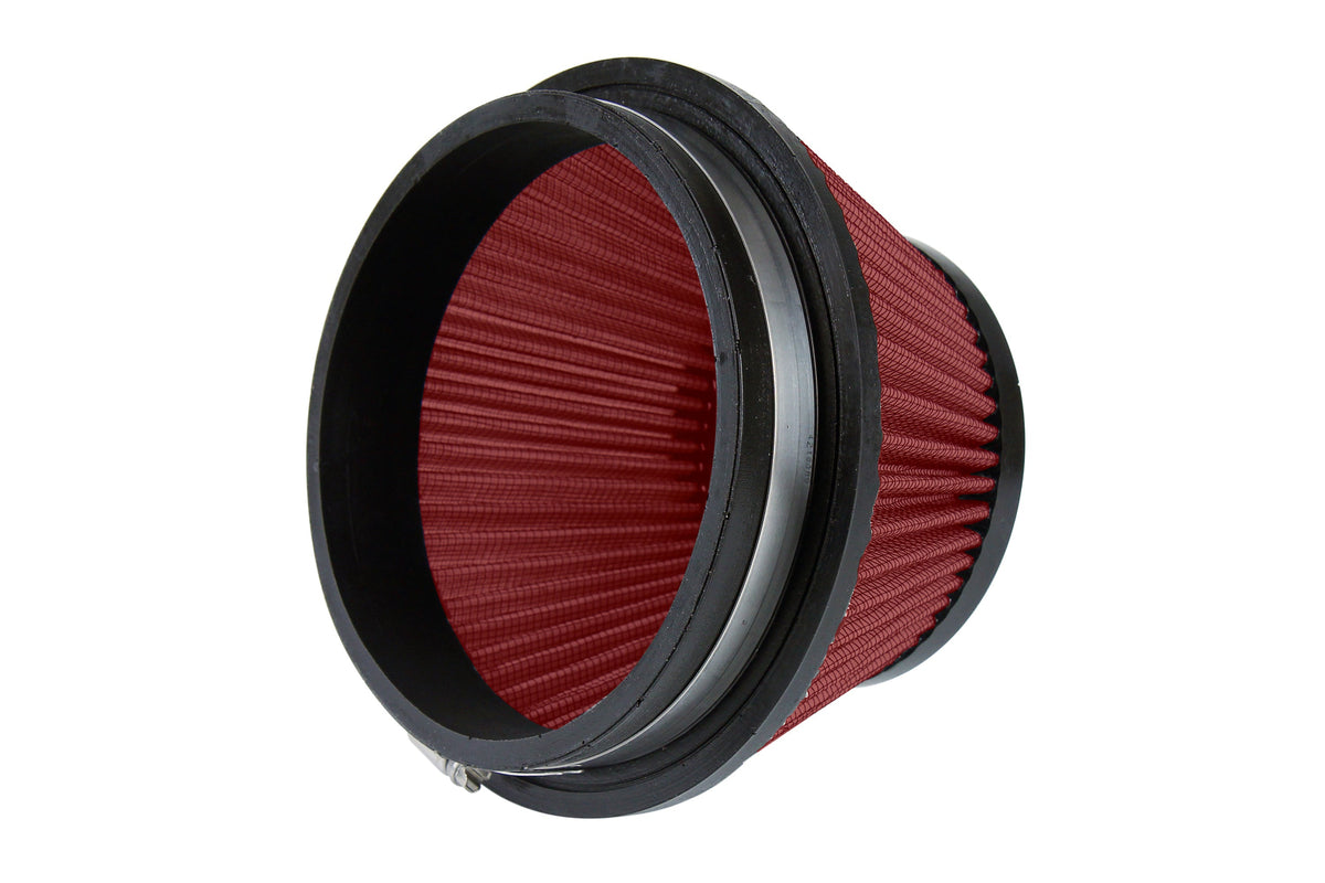 HPS 6" Universal Round Intake Air Filter Red [5" L, 7.5" Base] HPS-4302-RED