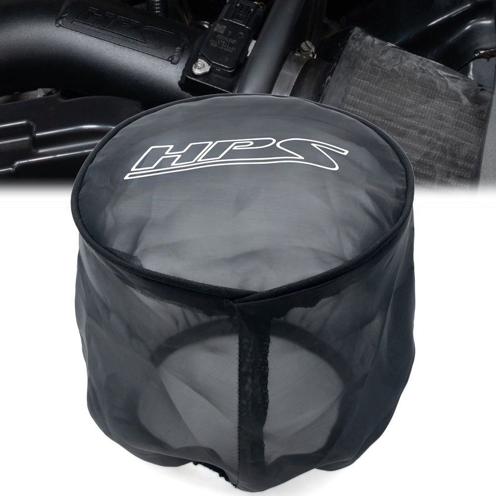 HPS-4332+9147 HPS 3.25" Universal Cone Intake Air Filter+Sock 7.75" L, 6" B, 4.5" T, HPS-4332