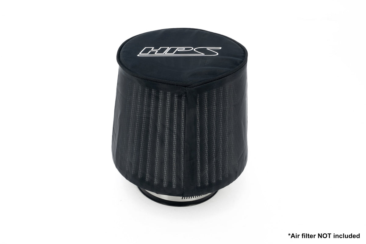 HPS-4326+9147 HPS 3" Universal Round Intake Air Filter+Sock Cover 6.75" L, 5.5" B, HPS-4326