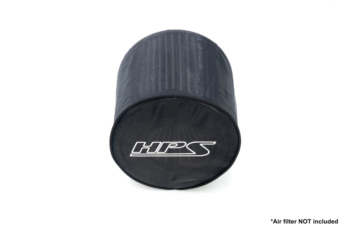 HPS-4276+9147 HPS 3" Universal Round Intake Air Filter+Sock Cover 6.5" L, 6" B, HPS-4276