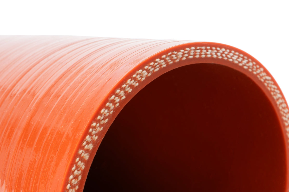 HTSEC90-200-HOT HPS 2" (51mm) ID, 5" L, Orange High Temp Silicone 90 Degree Elbow Coupler Hose