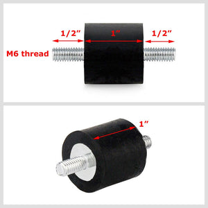 Anti Vibration Mount Isolator M6 Male/Male 1/2" Stud 1" Thick Rubber 1" DIA BFC-VM-M6-100-MM