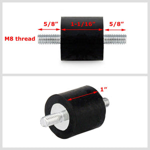 Anti Vibration Mount Isolator M8 Male/Male 1-1/16" Stud 1" Thick Rubber 1" DIA BFC-VM-M8-100-MM