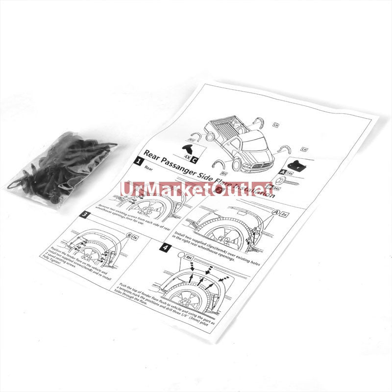 Matte Black Bolt-On Wheel Fender Flare Guard For 02-08 Dodge Ram 78"-97.9" Bed