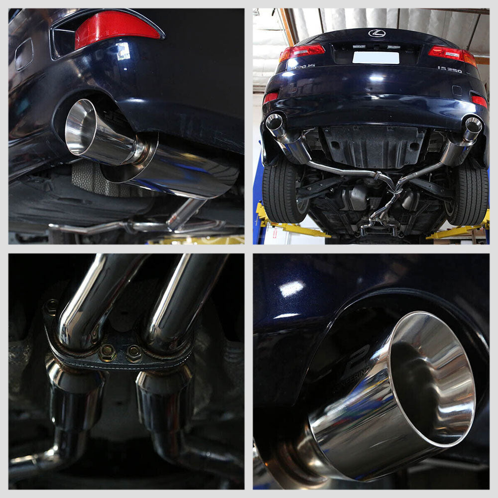 J2 J2-CBE-OS-051 4" Dual Muffler Rolled Tip Exhaust Catback System