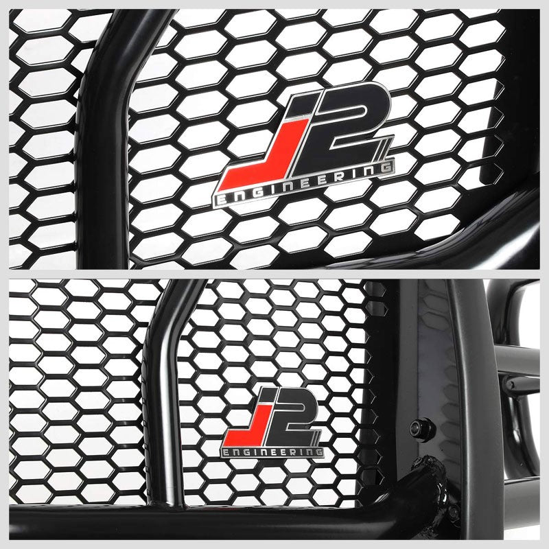 J2 Black Mild Steel Full Front Grille Guard For 07-13 Chevrolet Silverado 1500