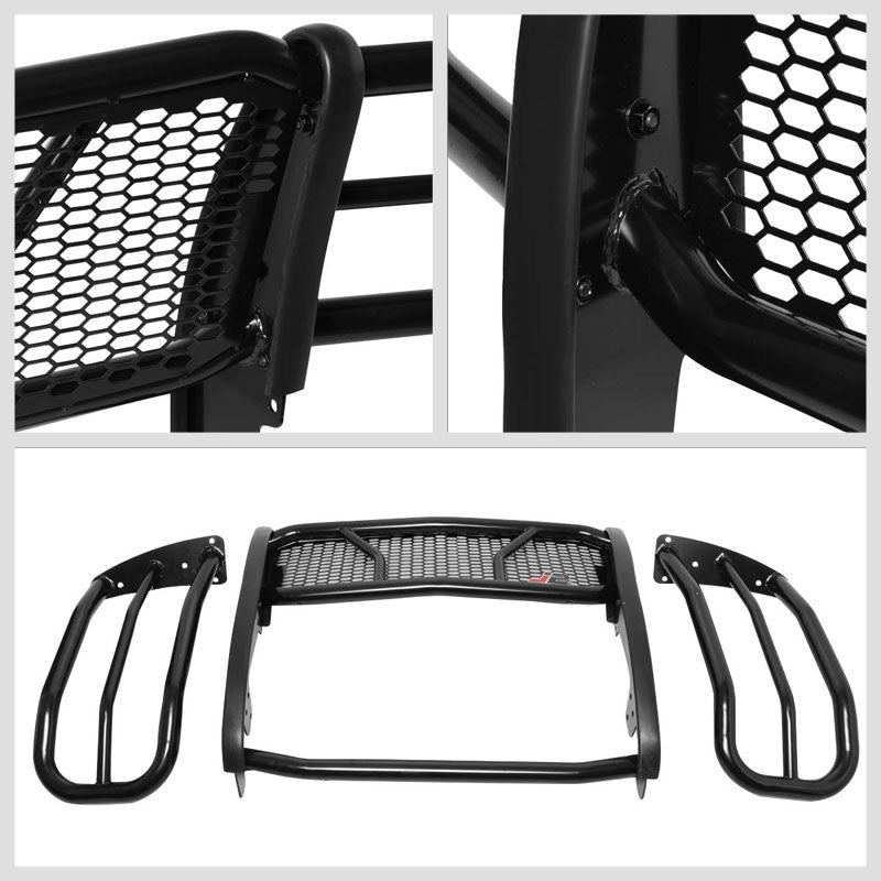 J2 Black Mild Steel Full Front Grille Guard For 07-13 Chevrolet Silverado 1500