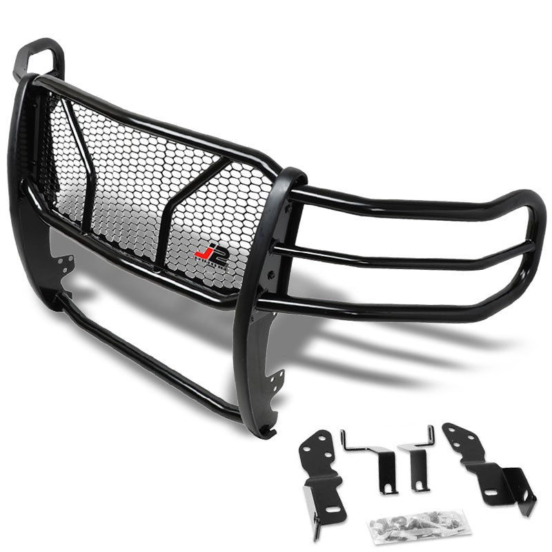 J2 Black Mild Steel Full Front Grille Guard For 07-10 Silverado 2500 HD/3500 HD