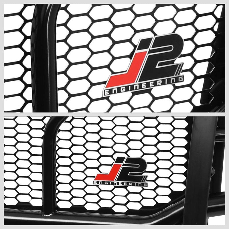 J2 Black Mild Steel Full Front Grille Guard For 07-10 Silverado 2500 HD/3500 HD