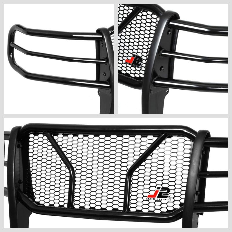 J2 Black Mild Steel Full Front Grille Guard For 07-10 Silverado 2500 HD/3500 HD