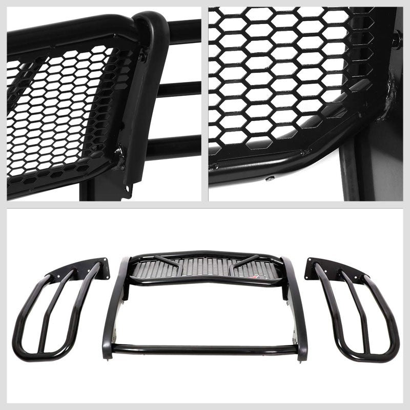 J2 Black Mild Steel Full Front Grille Guard For 07-10 Silverado 2500 HD/3500 HD