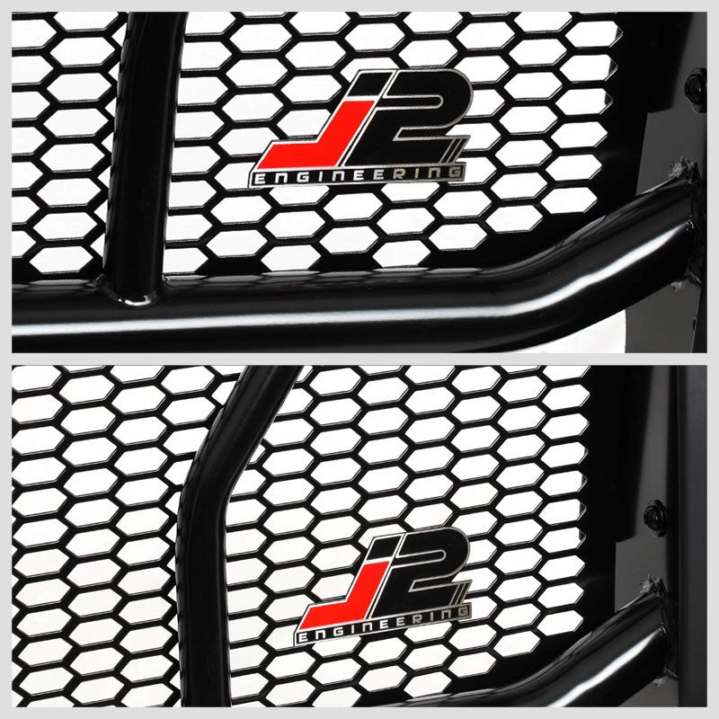 J2 Black Mild Steel Frame/Rubber Pad Full Front Grille Guard For 11-18 Ram 1500
