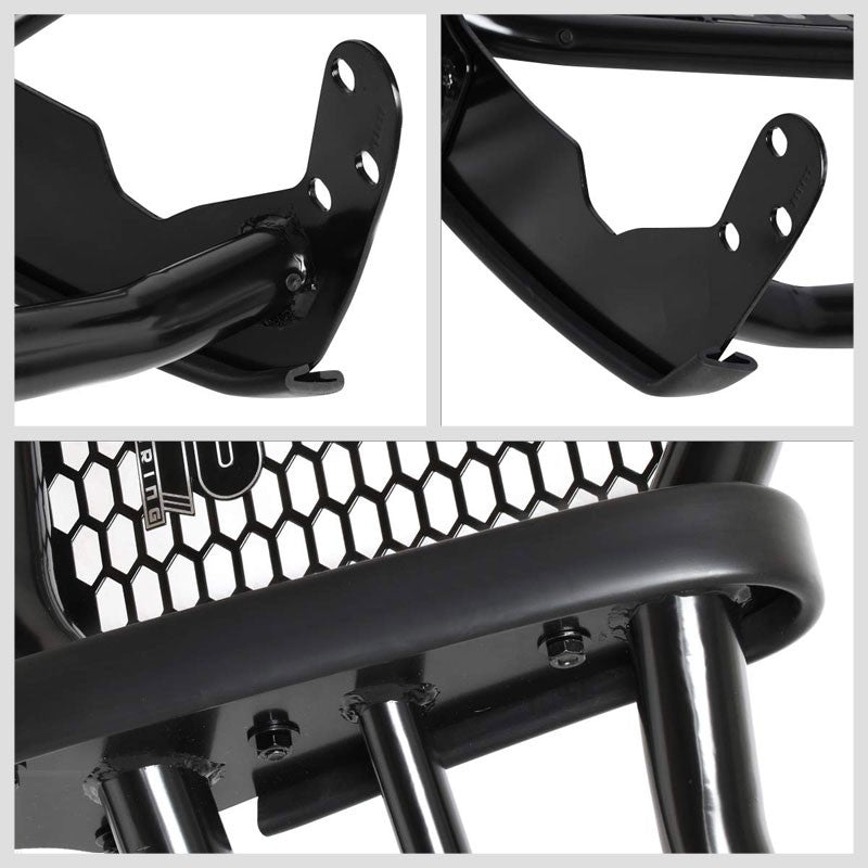 J2 Black Mild Steel Frame/Rubber Pad Full Front Grille Guard For 11-18 Ram 1500