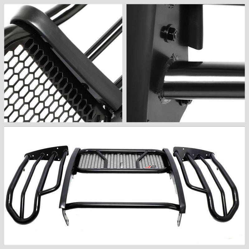 J2 Black Mild Steel Frame/Rubber Pad Full Front Grille Guard For 11-18 Ram 1500