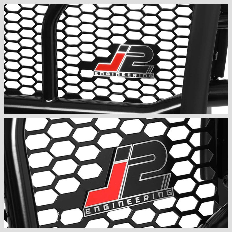 J2 Black Mild Steel Full Front Grille Guard For 07-13 GMC Sierra 1500 4.3L/5.3L