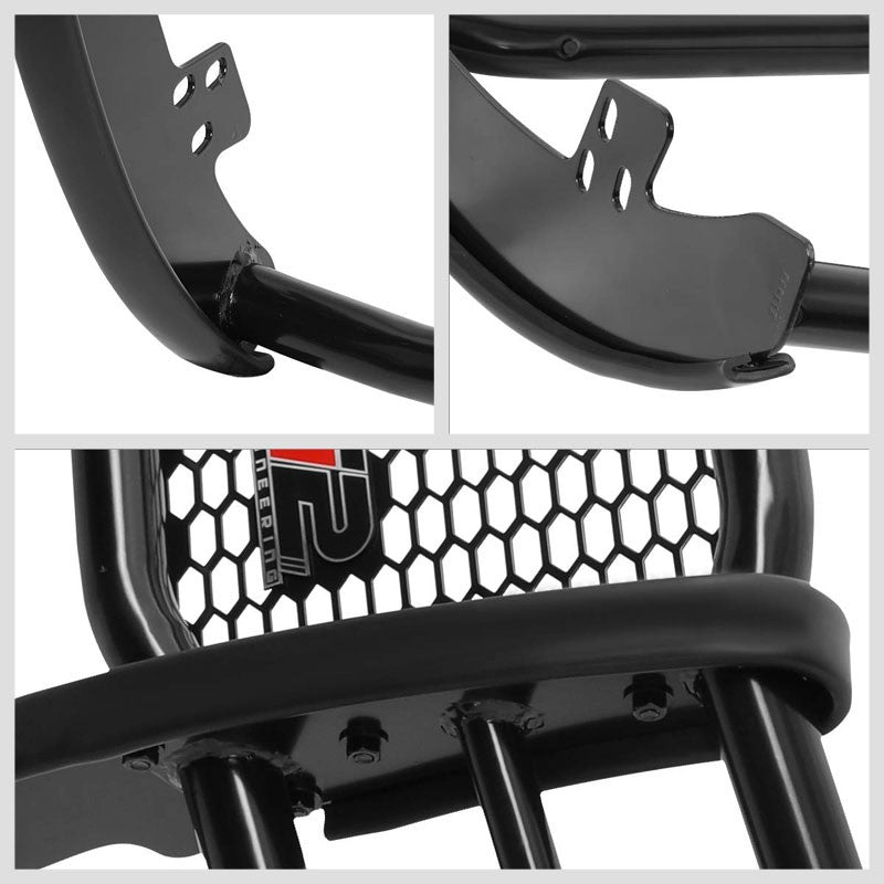 J2 Black Mild Steel Full Front Grille Guard For 07-13 GMC Sierra 1500 4.3L/5.3L