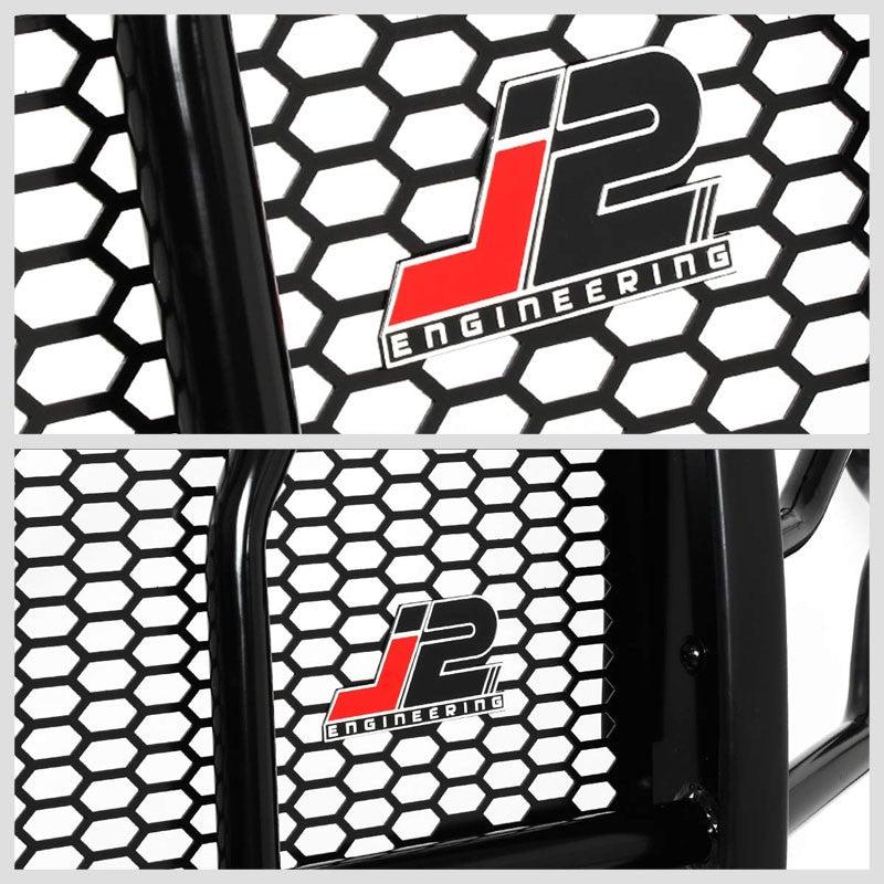 J2 Black Mild Steel Full Front Grille Guard For 09-14 Ford F-150 4.2L/5.0L/6.2L
