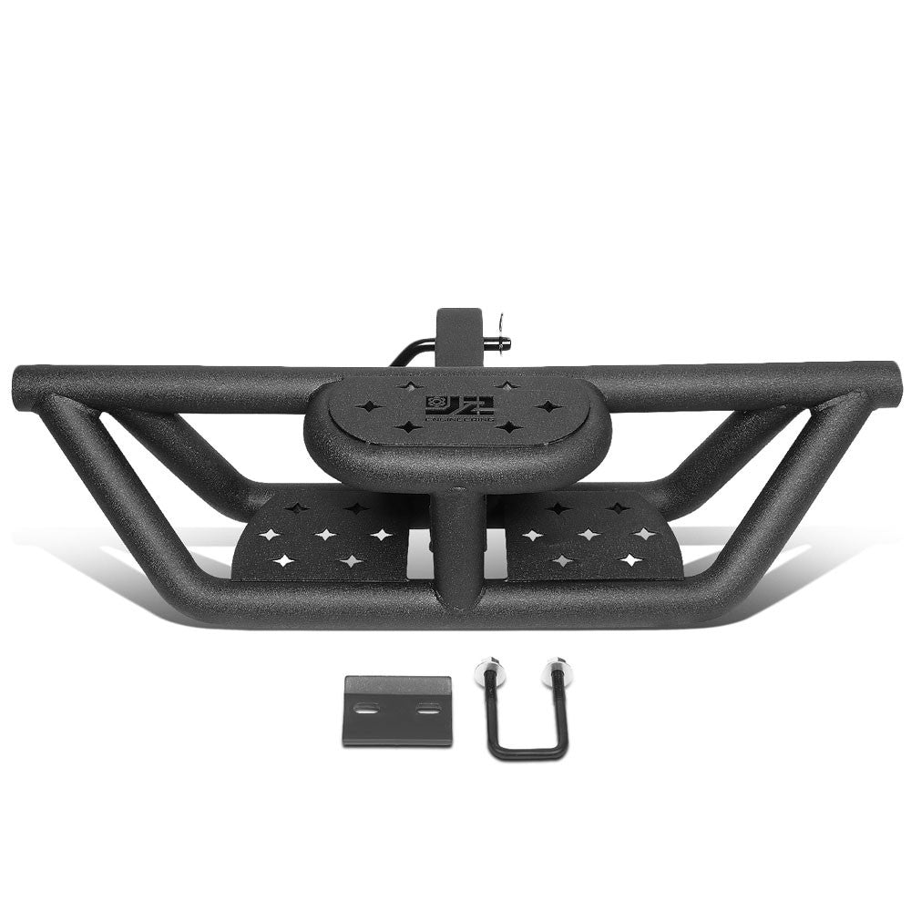 J2 Two-Tiered Tubular Step Design Universal Carbon Steel 2" Tow Hitch Receiver