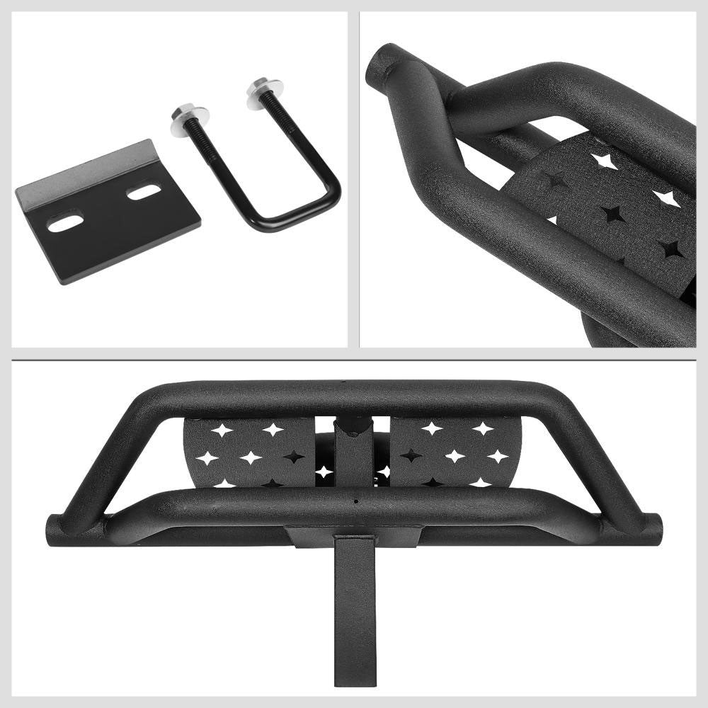 J2 Two-Tiered Tubular Step Design Universal Carbon Steel 2" Tow Hitch Receiver