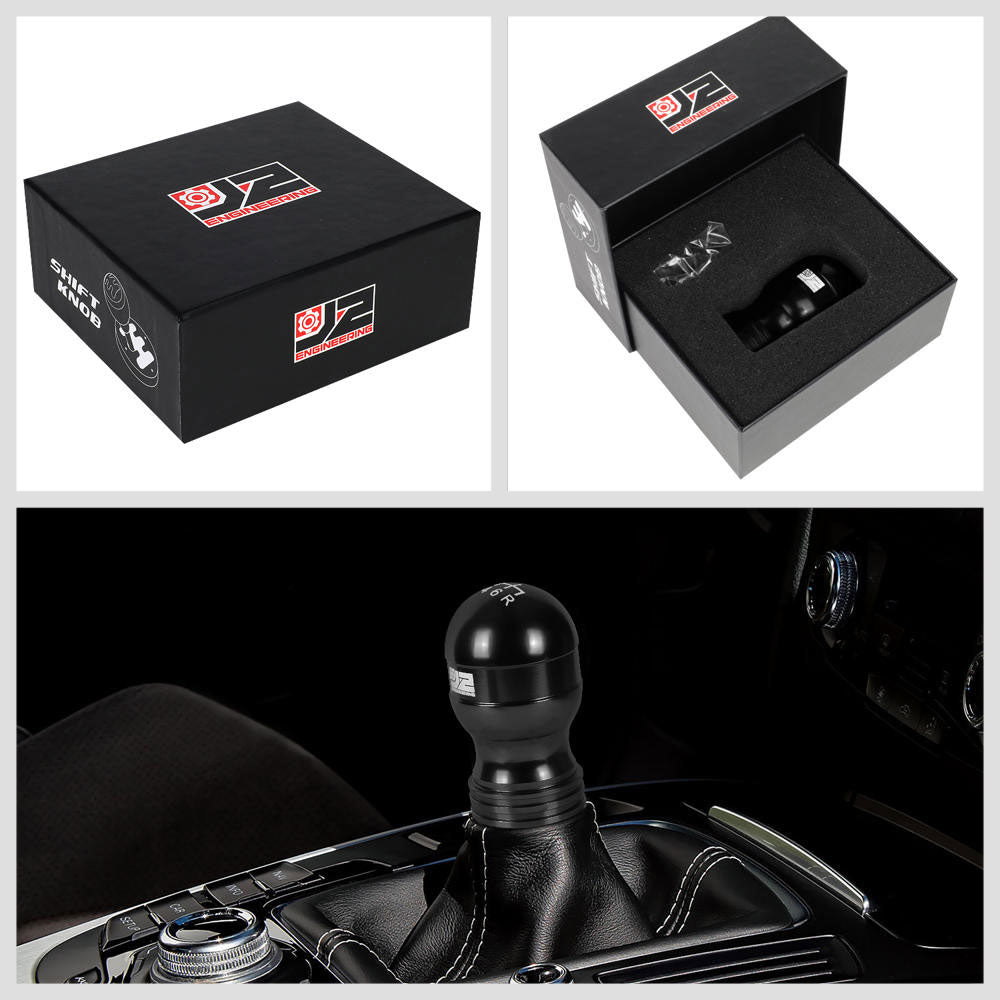 J2-SK-001-BK J2 Black (Teardrop Shape) For 6-Speed Manual Shift Knob (M8/M10/M12 Adapter)