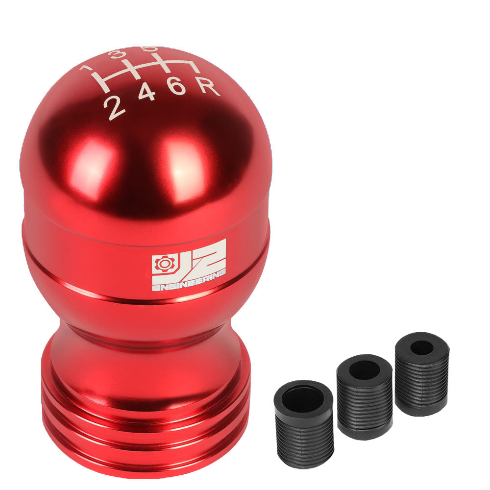 J2-SK-001-RD J2 Red (Teardrop Shape) For 6-Speed Manual Shift Knob (M8/M10/M12 Adapter)