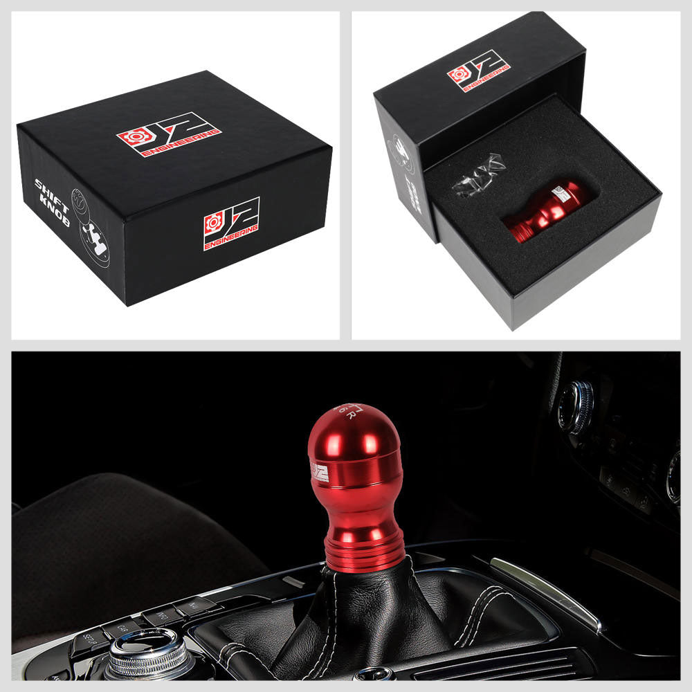 J2-SK-001-RD J2 Red (Teardrop Shape) For 6-Speed Manual Shift Knob (M8/M10/M12 Adapter)