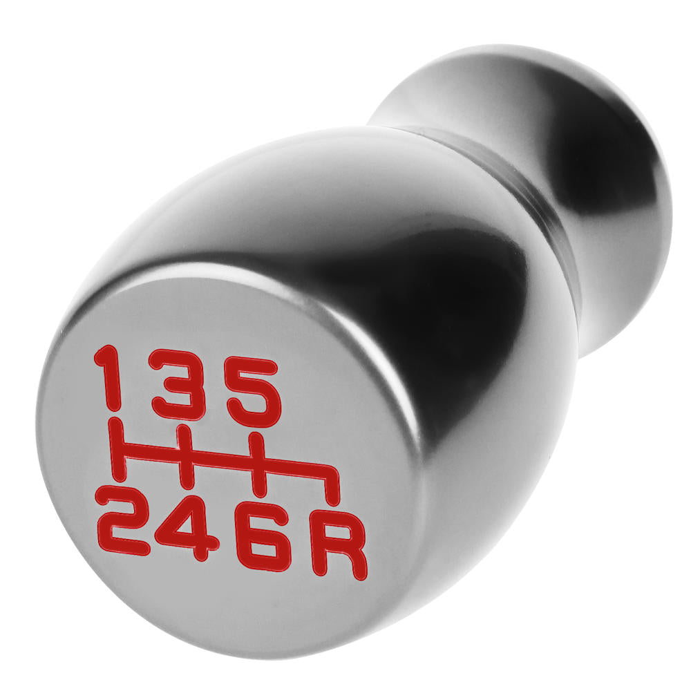 J2-SK-002-SL J2 Silver (Flat Top Teardrop) For 6-Speed Manual Shift Knob (M8/M10/M12 Adapter)