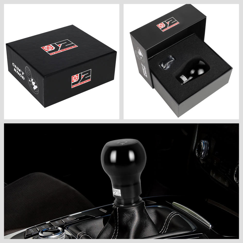 J2-SK-003-BK J2 Black (Teardrop Shape Design) For 6-Speed MT Shift Knob (M8/M10/M12 Adapter)