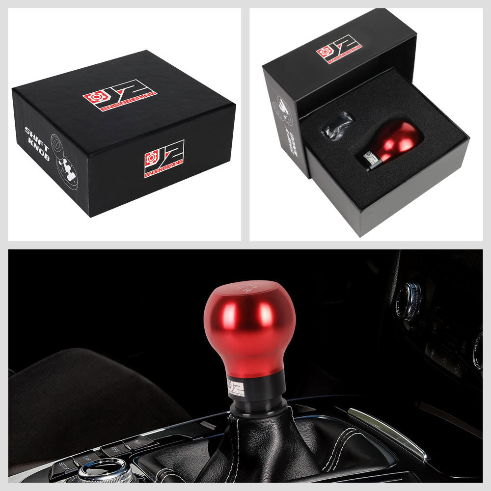J2-SK-003-RD J2 Red (Teardrop Shape Design) For 6-Speed MT Shift Knob (M8/M10/M12 Adapter)