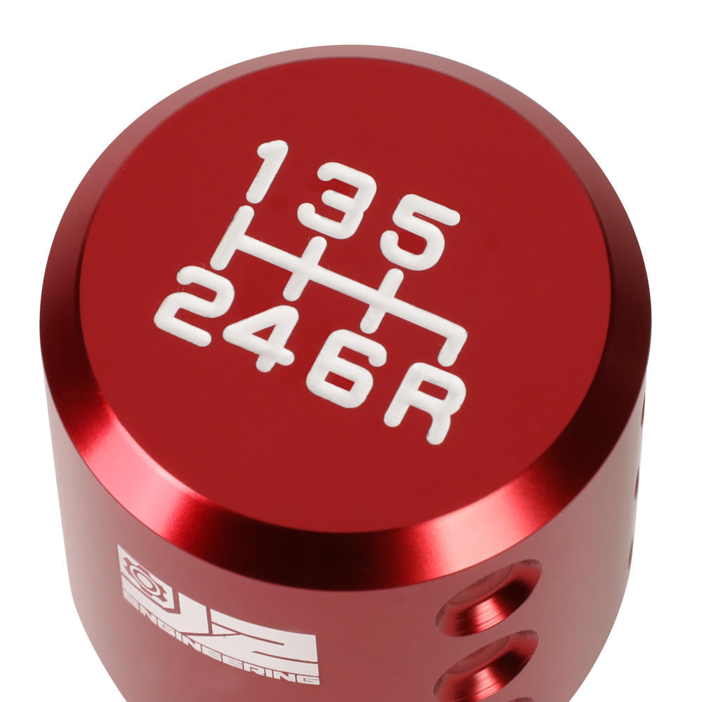 J2-SK-004-RD J2 Red (Goblet Style) For 6-Speed Manual Shift Knob (M8/M10/M12 Adapter)
