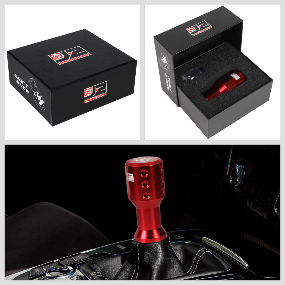 J2-SK-004-RD J2 Red (Goblet Style) For 6-Speed Manual Shift Knob (M8/M10/M12 Adapter)