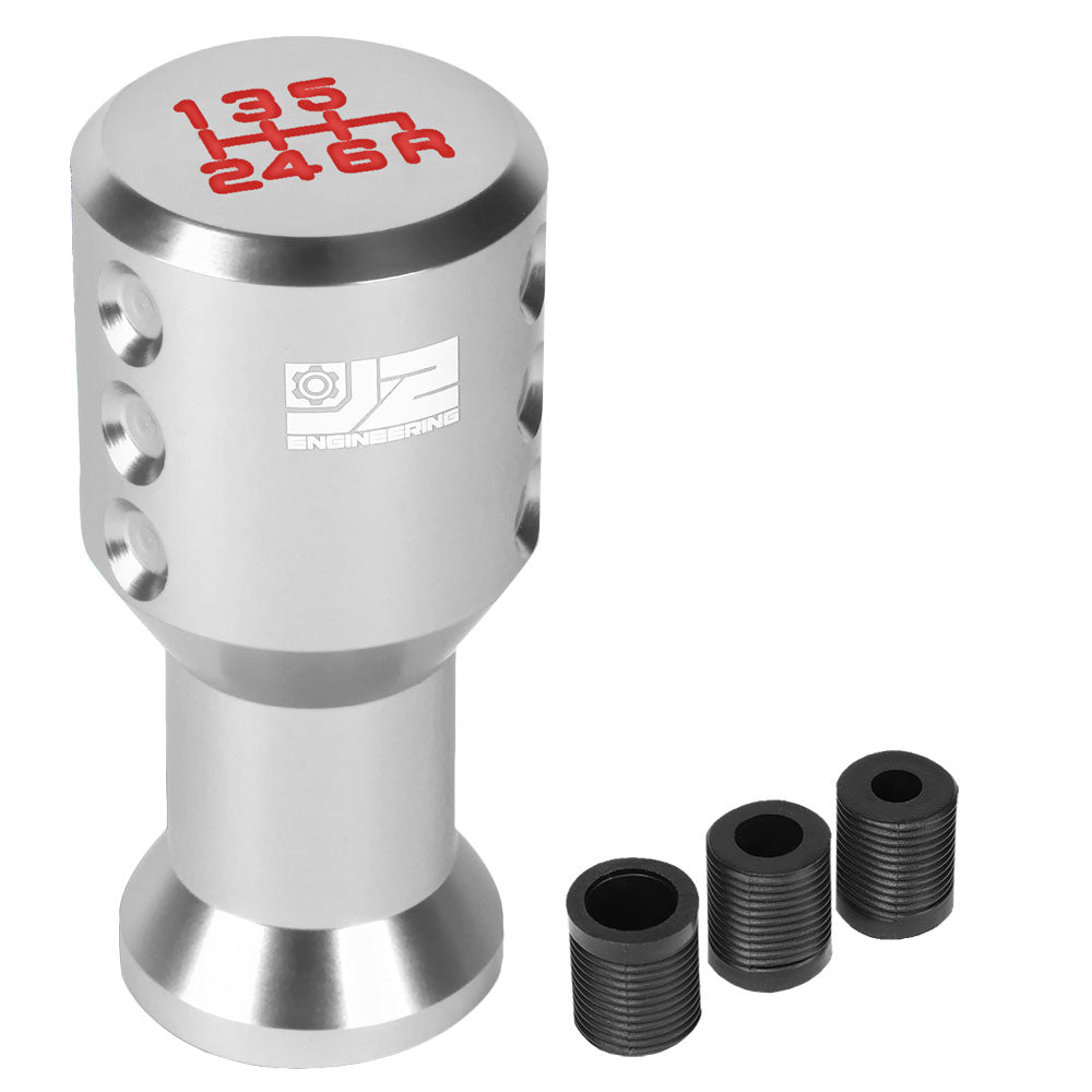 J2-SK-004-SL J2 Silver (Goblet Style) For 6-Speed Manual Shift Knob (M8/M10/M12 Adapter)
