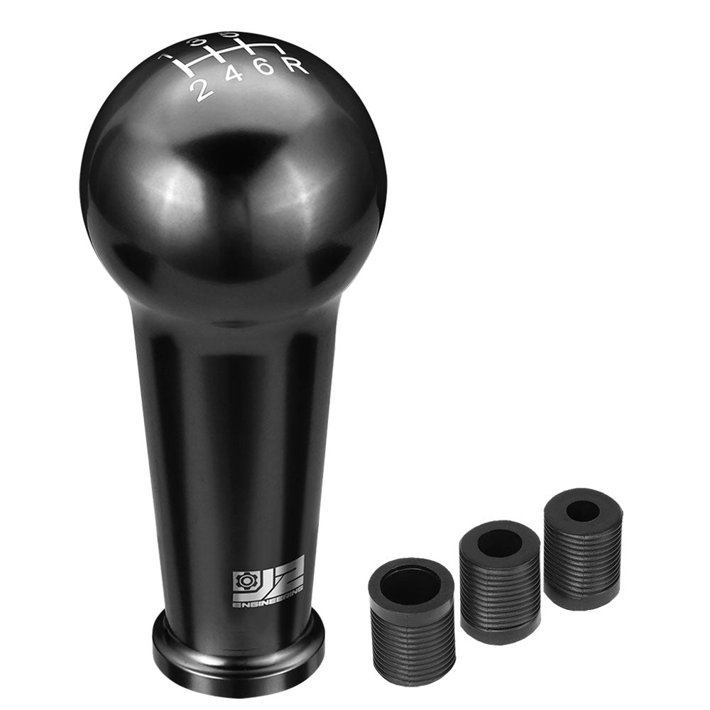 J2-SK-005-BK J2 Black (Ball Teardrop Style) For 6-Speed MT Shift Knob (M8/M10/M12 Adapter)
