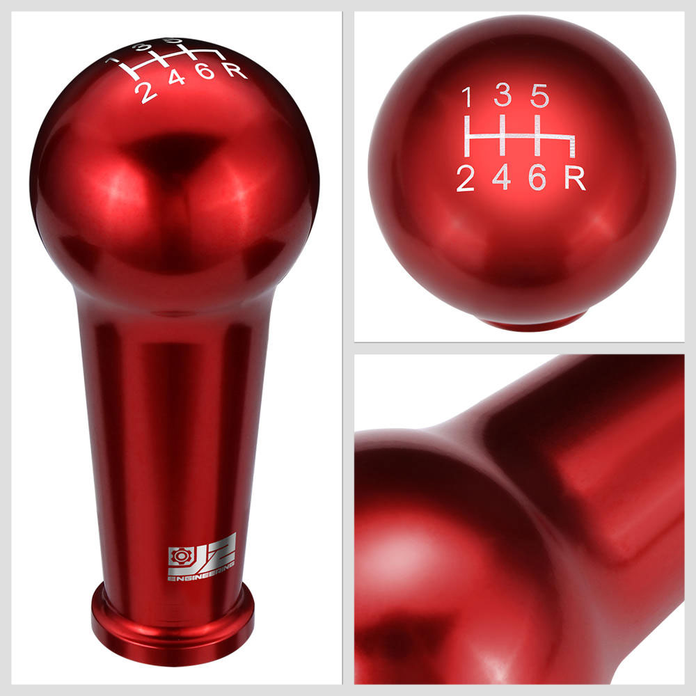 J2-SK-005-RD J2 Red (Ball Teardrop Style) For 6-Speed Manual Shift Knob (M8/M10/M12 Adapter)
