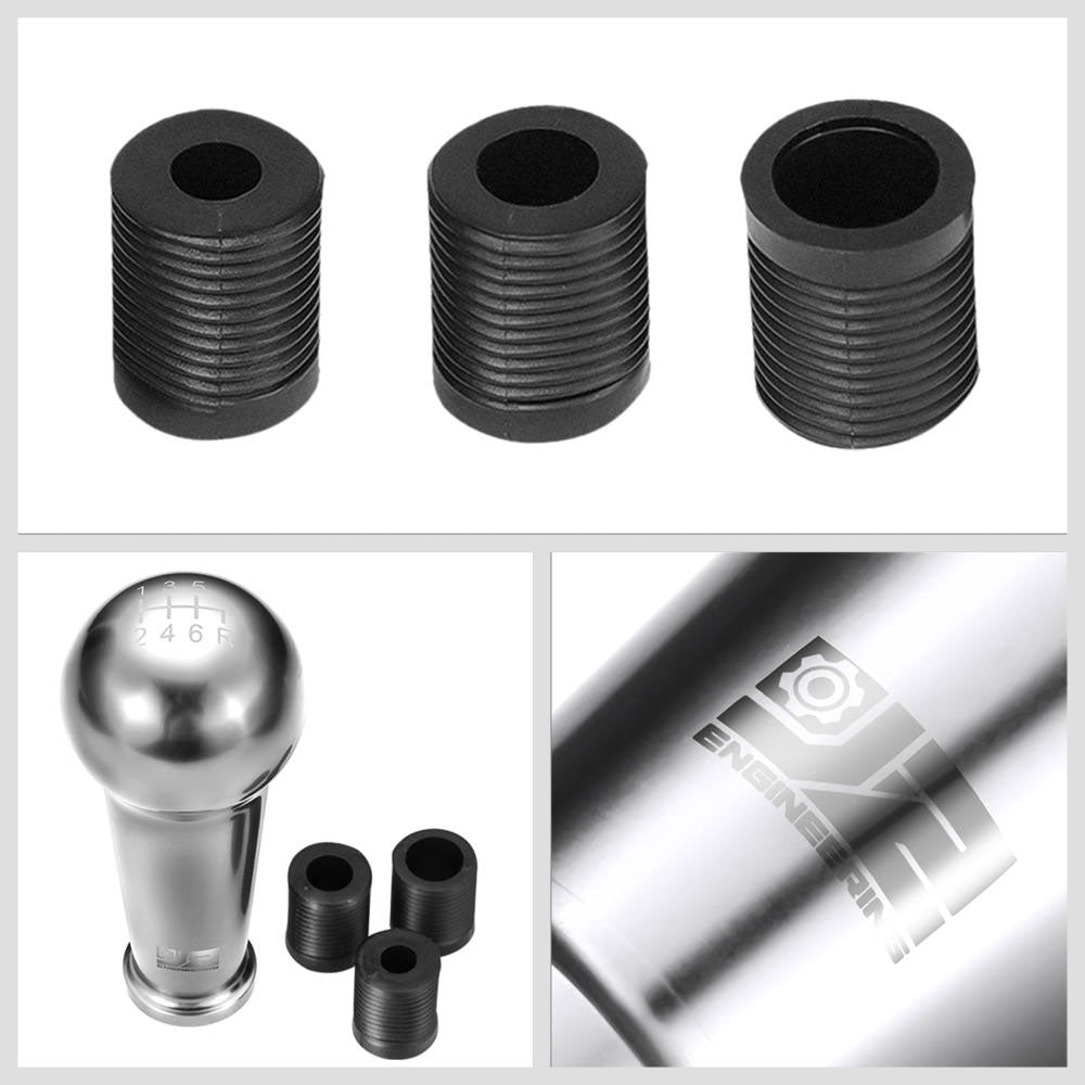 J2-SK-005-SL J2 Silver (Ball Teardrop Style) For 6-Speed MT Shift Knob (M8/M10/M12 Adapter)