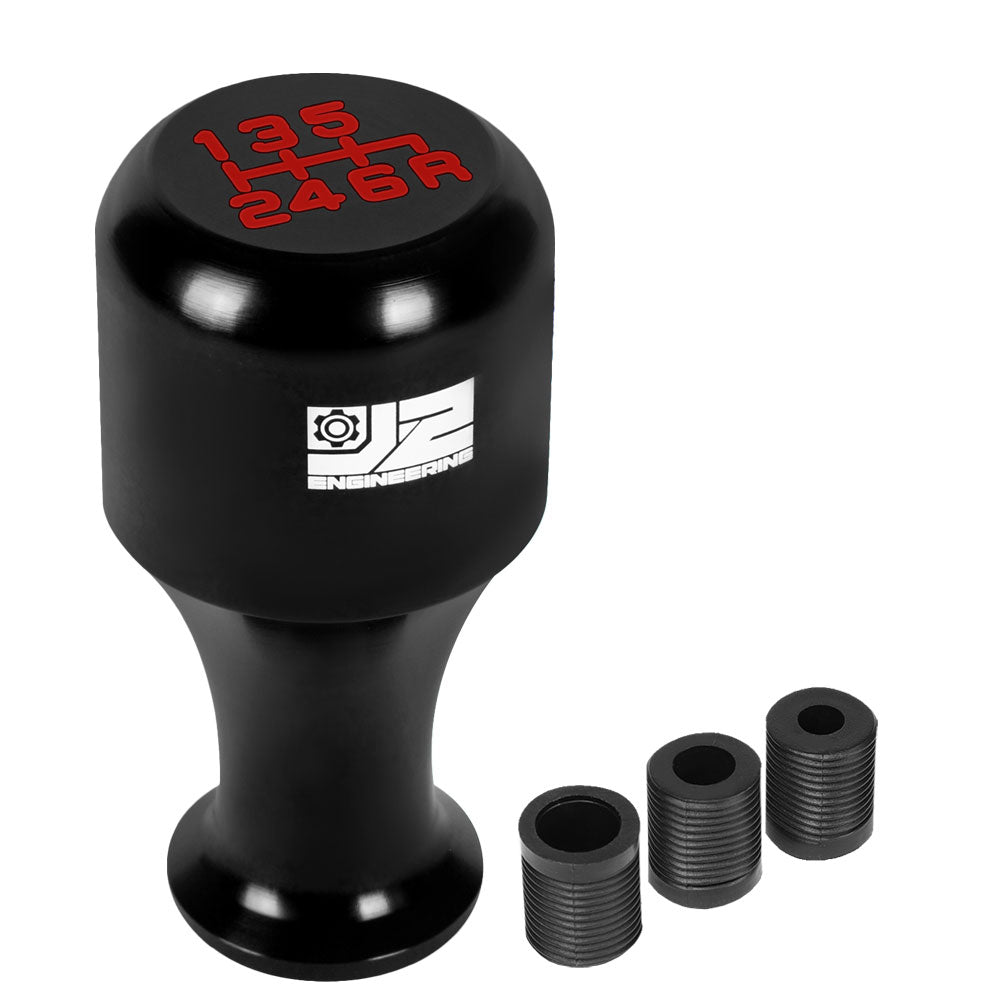 J2-SK-006-BK J2 Black (Cylindrical Wine Cup) For 6-Speed MT Shift Knob (M8/M10/M12 Adapter)