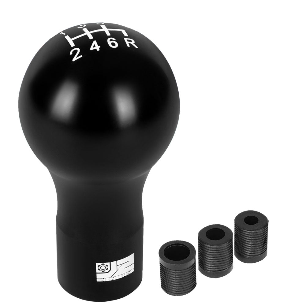 J2-SK-007-BK J2 Black (Spherical Teardrop) For 6-Speed Manual Shift Knob (M8/M10/M12 Adapter)